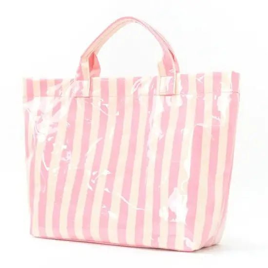 Large Striped Vinyl Tote Bags - Ballyhoo Boutique and Gift