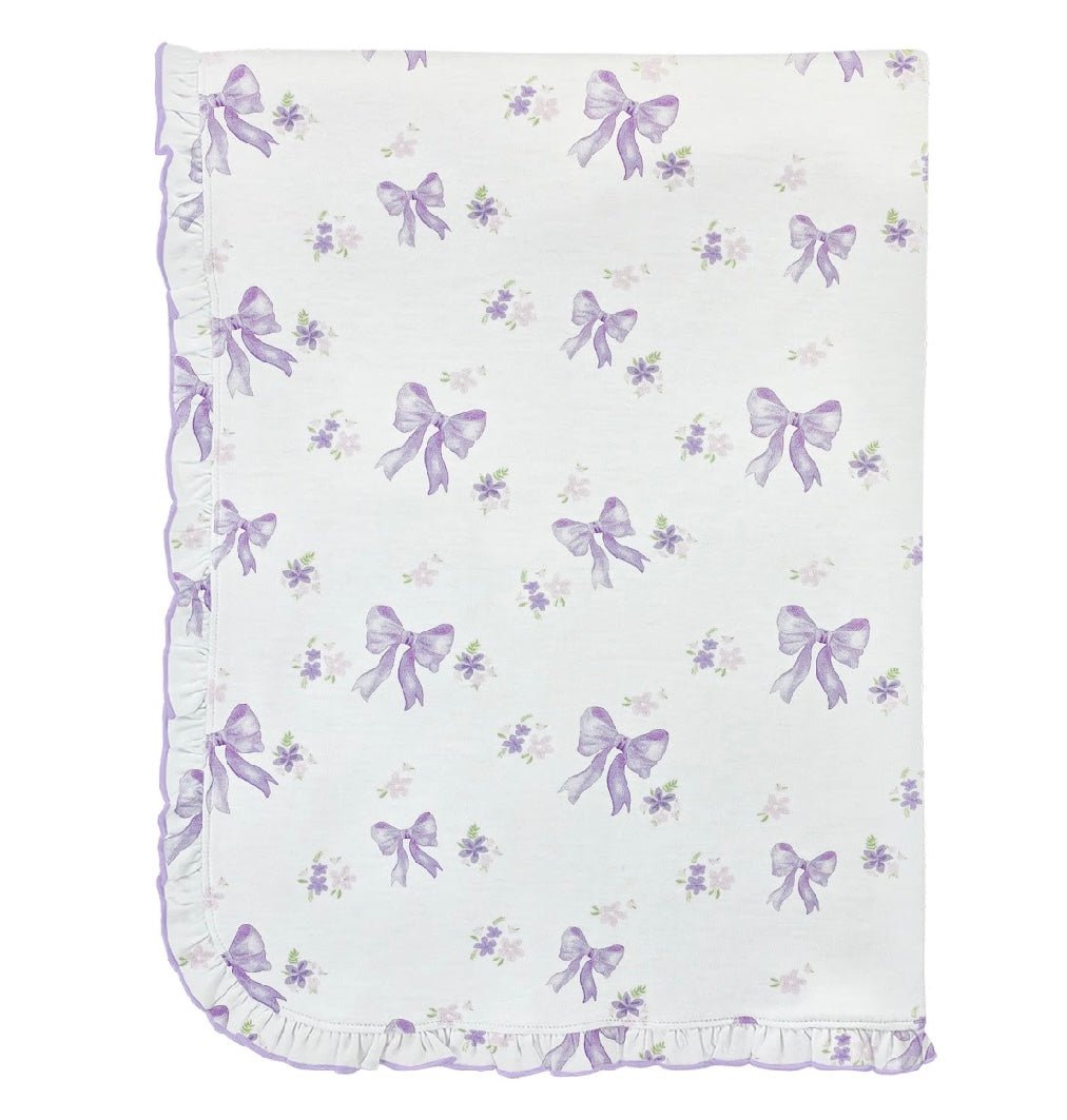 Lavender Bows Printed Blanket - Ballyhoo Boutique and Gift