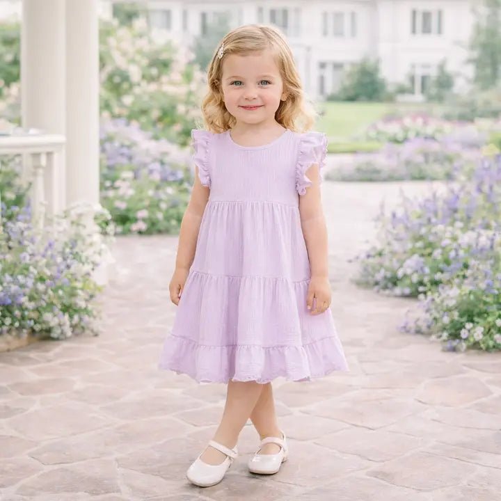 Lavender Eyelet Flutter Dress - Ballyhoo Boutique and Gift