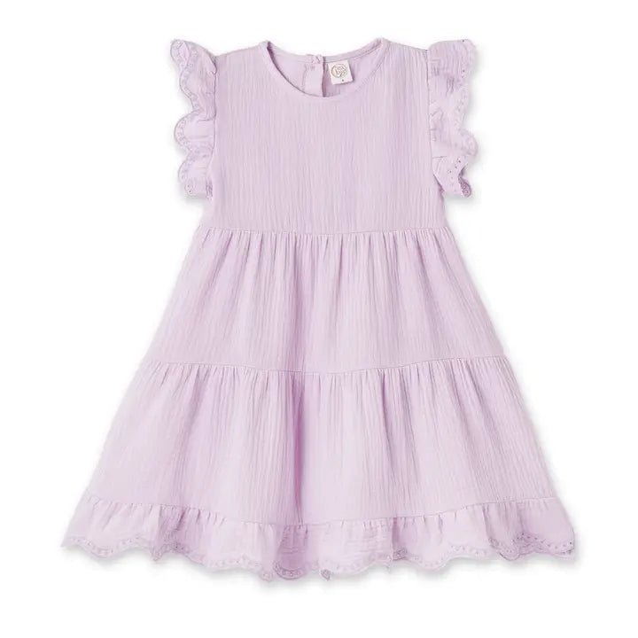 Lavender Eyelet Flutter Dress - Ballyhoo Boutique and Gift