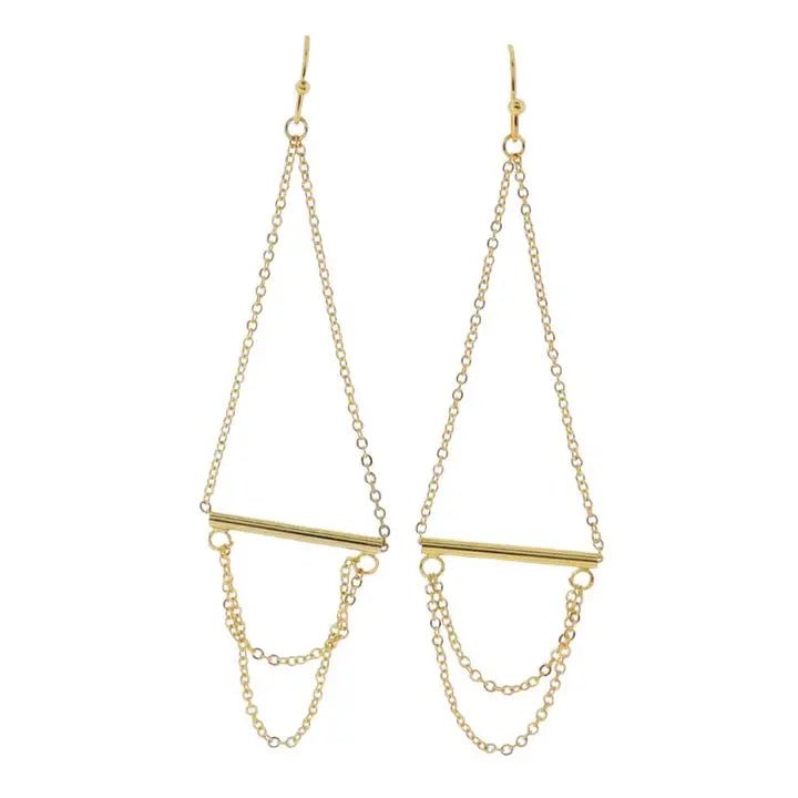 Layered Chains w/Bar Earrings - Ballyhoo Boutique and Gift