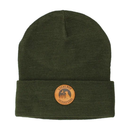 LB Leather Patch Beanie - Ballyhoo Boutique and Gift