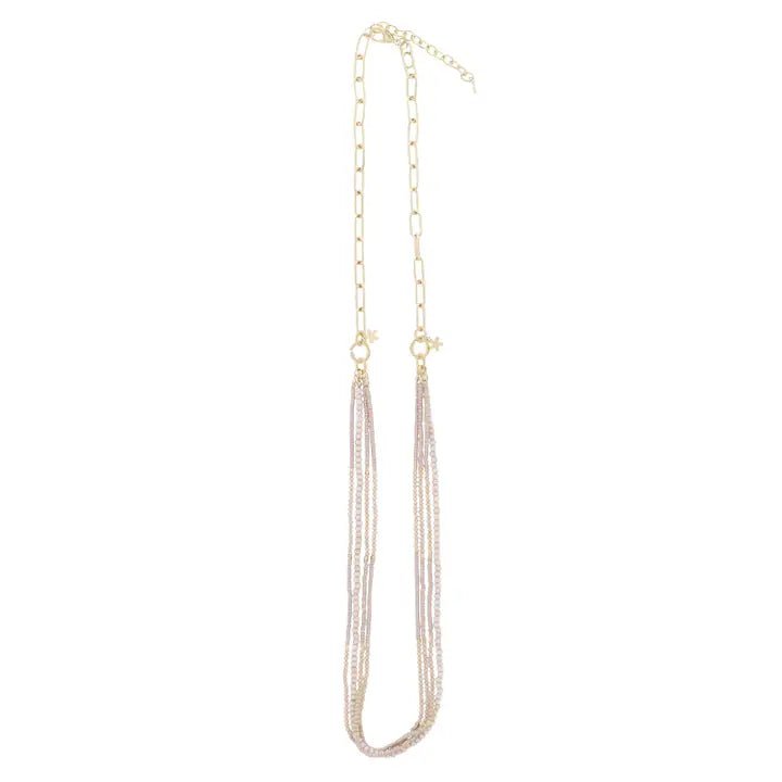 Light Brown Beaded Necklace - Ballyhoo Boutique and Gift