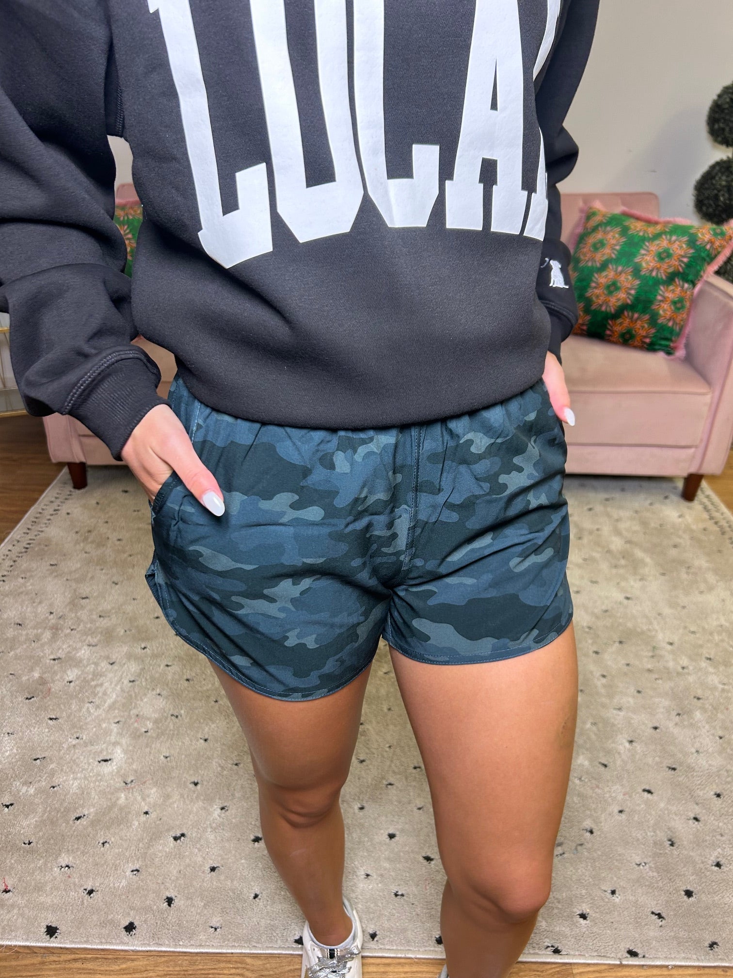 Local Girl High Waist Volley Shorts - Ballyhoo Boutique and Gift