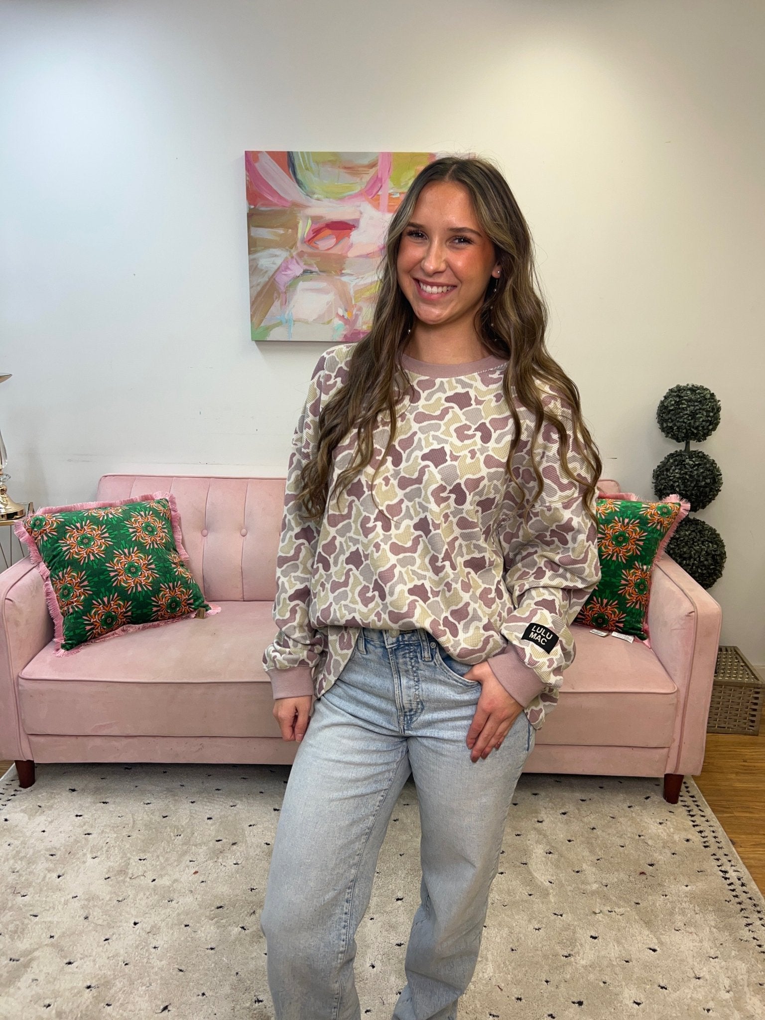 Lulu Mac Camo Waffle Top - Ballyhoo Boutique and Gift