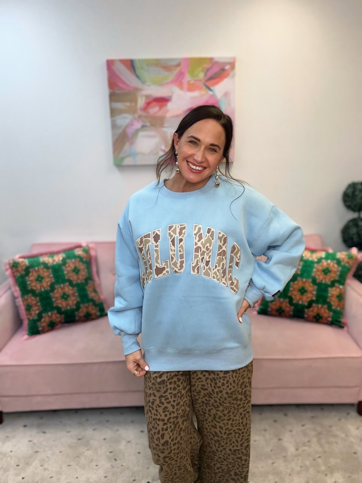 Lulu Mac Light Blue Camo - Ballyhoo Boutique and Gift