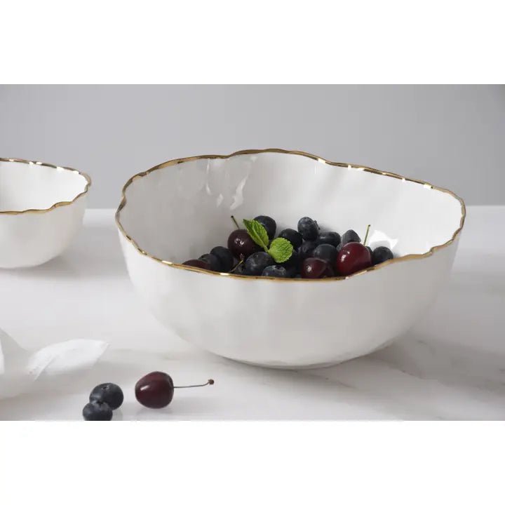 Medium Bowl w/ Gold Rim - Ballyhoo Boutique and Gift