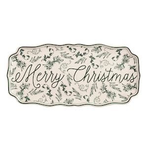 Merry Christmas Toile Tray - Ballyhoo Boutique and Gift