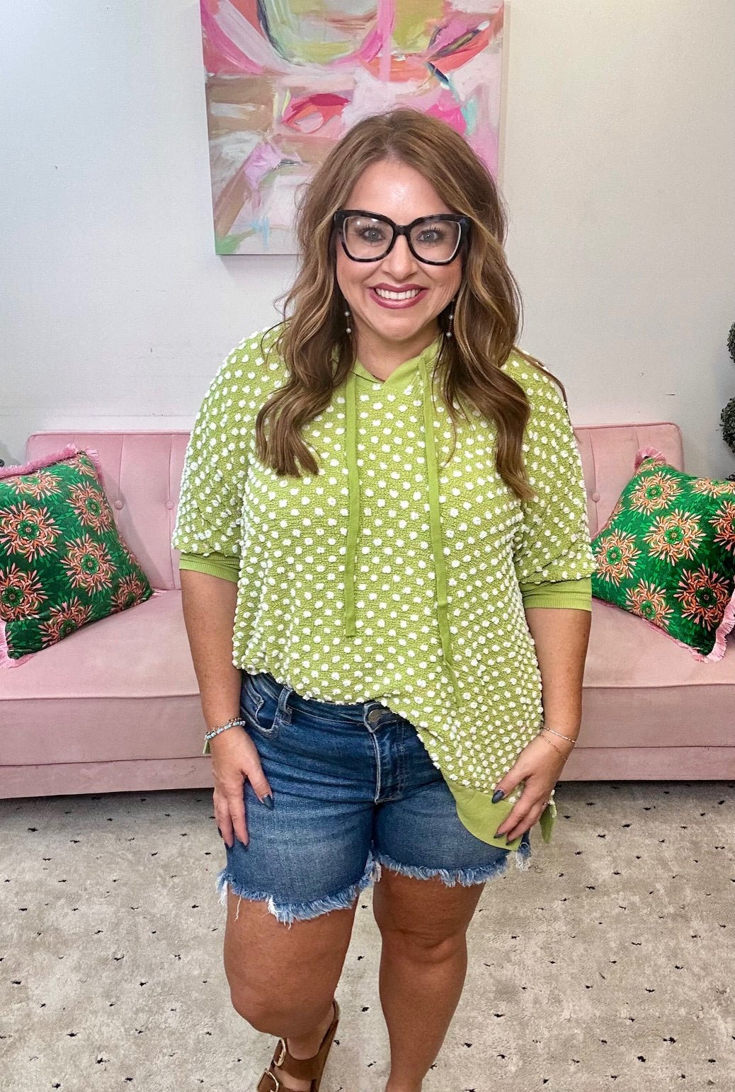 Midday Matcha Oversized Poncho - Ballyhoo Boutique and Gift