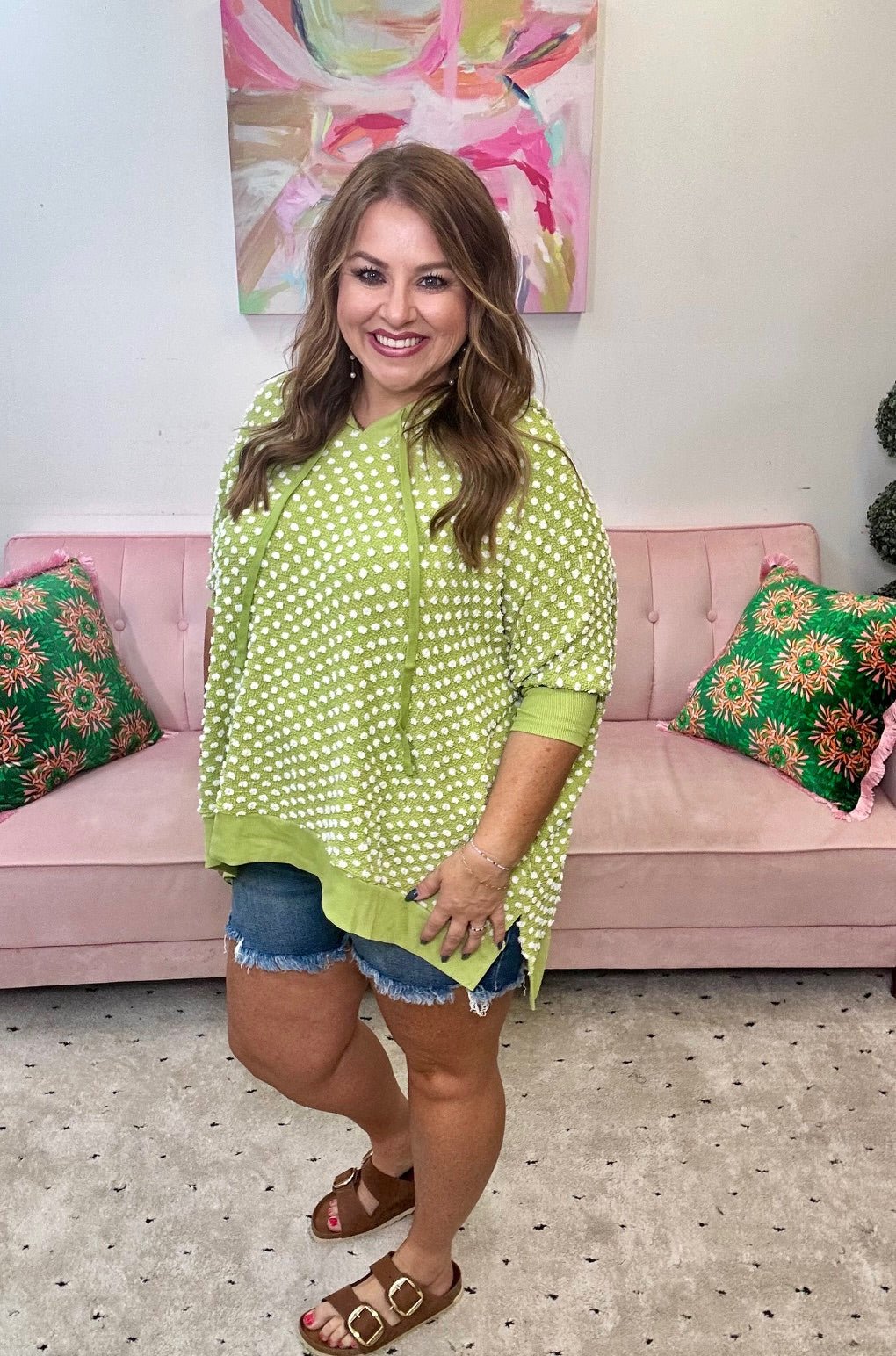 Midday Matcha Oversized Poncho - Ballyhoo Boutique and Gift