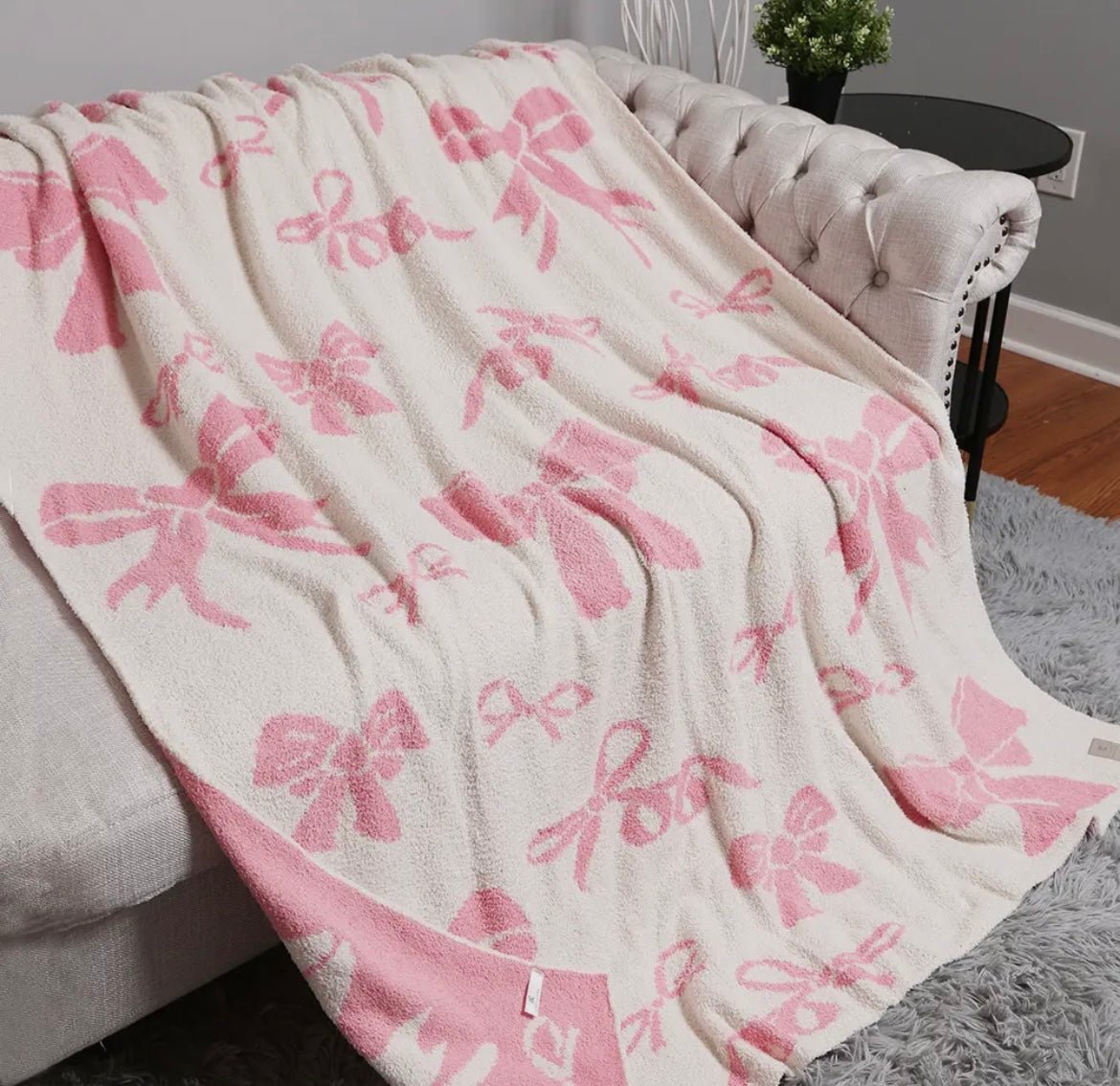 Mixed ribbons patterned reversible throw - Ballyhoo Boutique and Gift