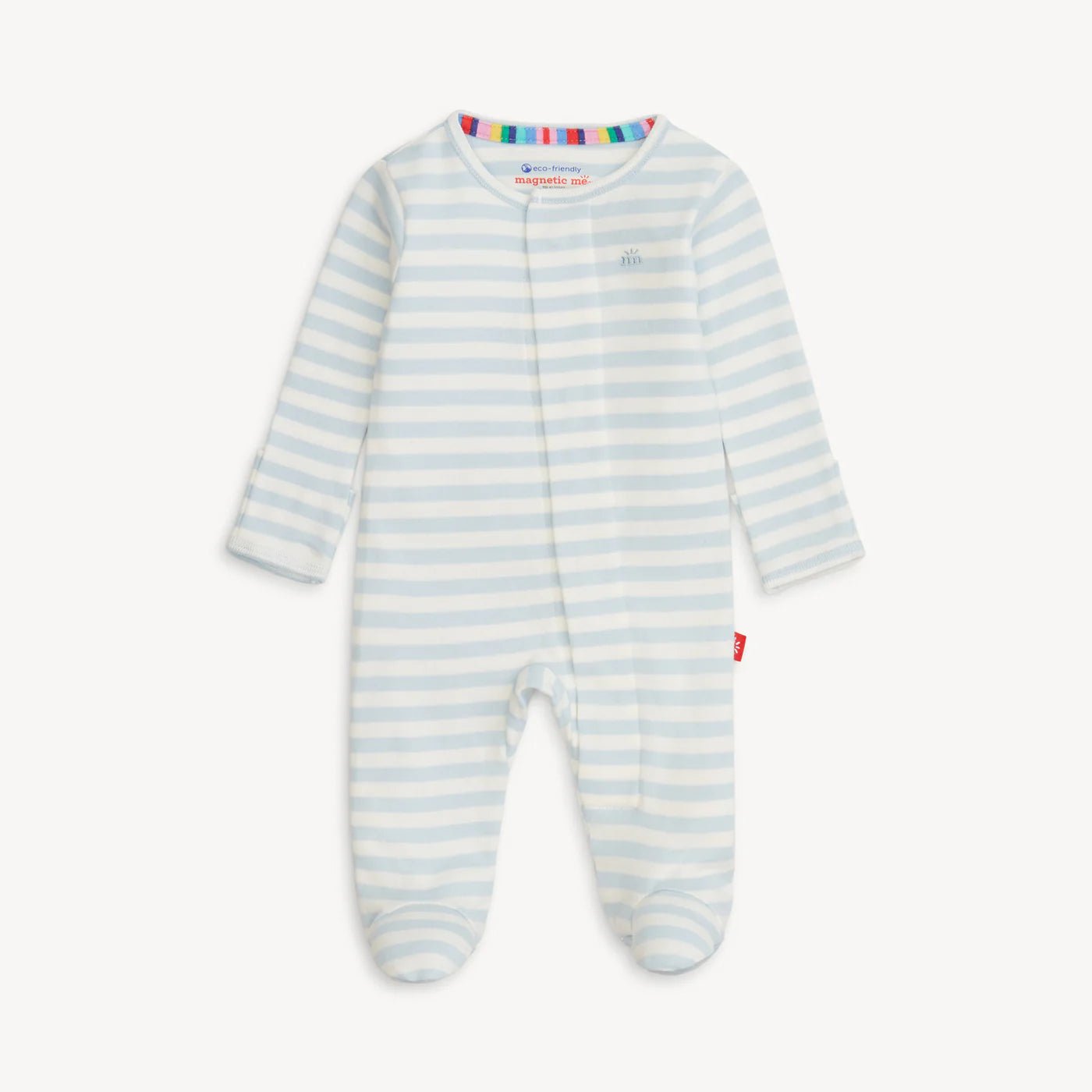 MM Blue Stripe Footie - Ballyhoo Boutique and Gift