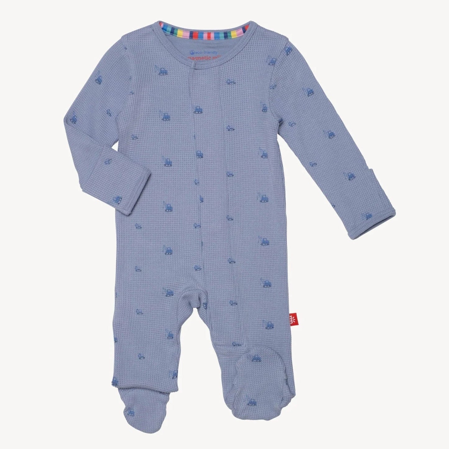 MM Soft Slate Waffle Footie - Ballyhoo Boutique and Gift