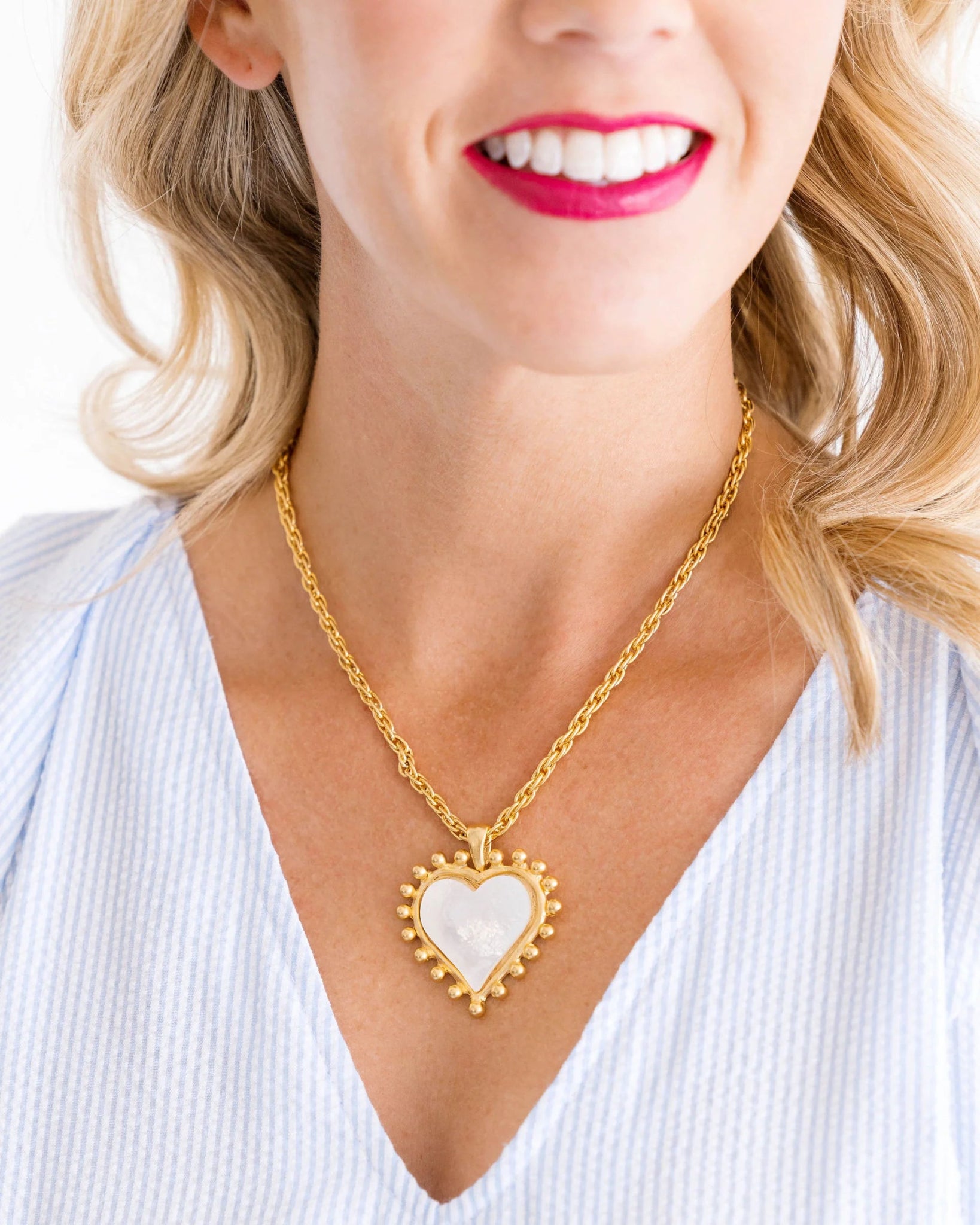 Mother of Pearl Heart Necklace - Ballyhoo Boutique and Gift