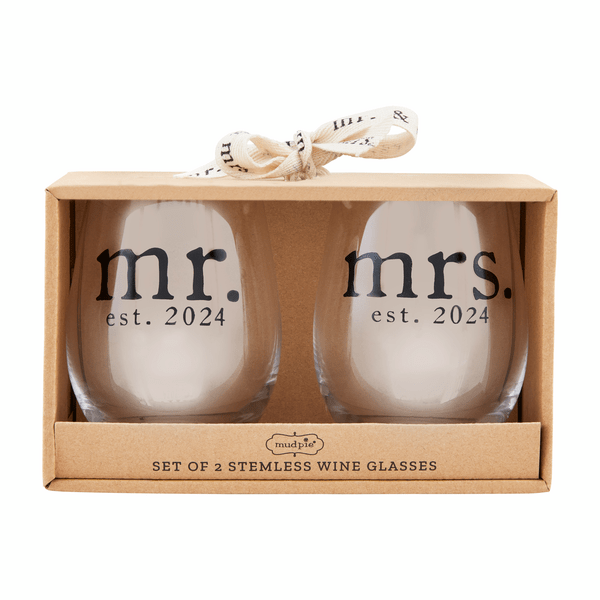 Mr. & Mrs. Wine Glasses - Ballyhoo Boutique and Gift