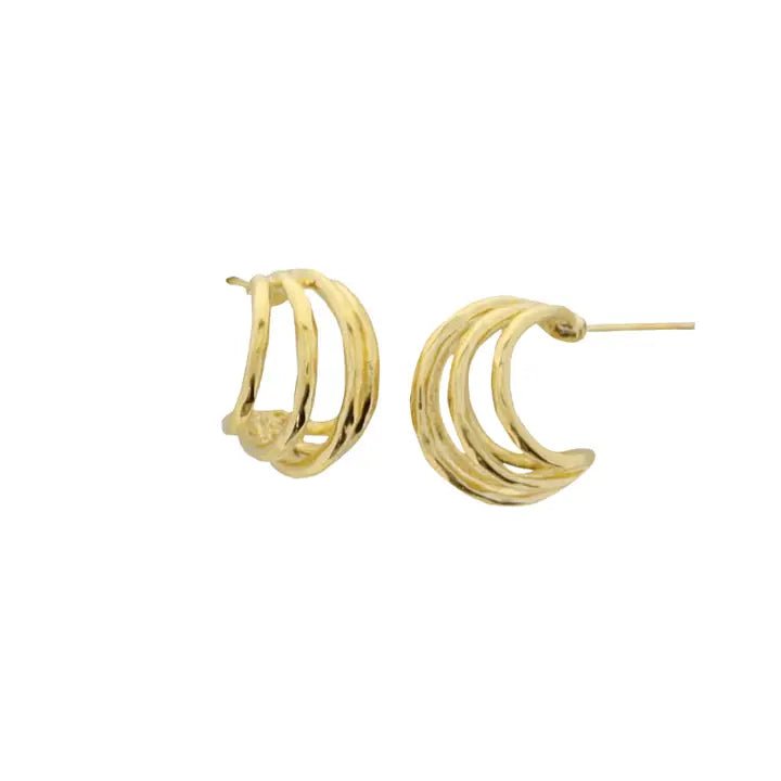 Multi Line Huggie Earrings - Ballyhoo Boutique and Gift