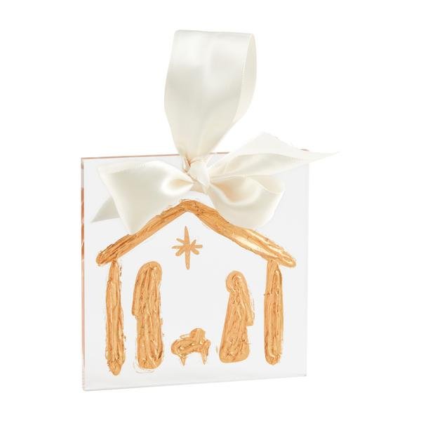 Nativity Gold Acrylic Ornament - Ballyhoo Boutique and Gift