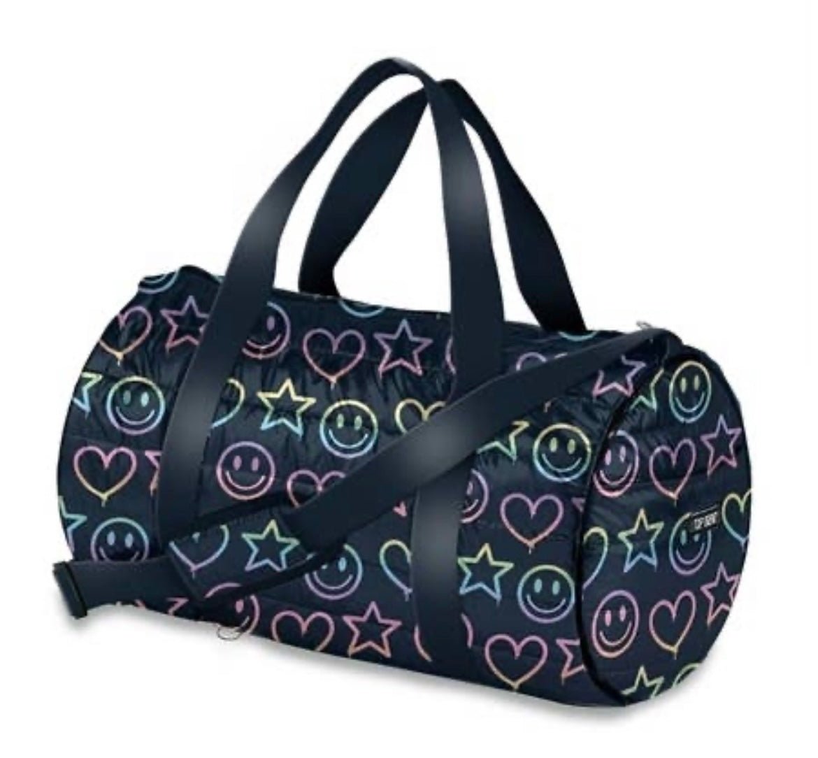 Navy Drip Heart Puffer Bag - Ballyhoo Boutique and Gift