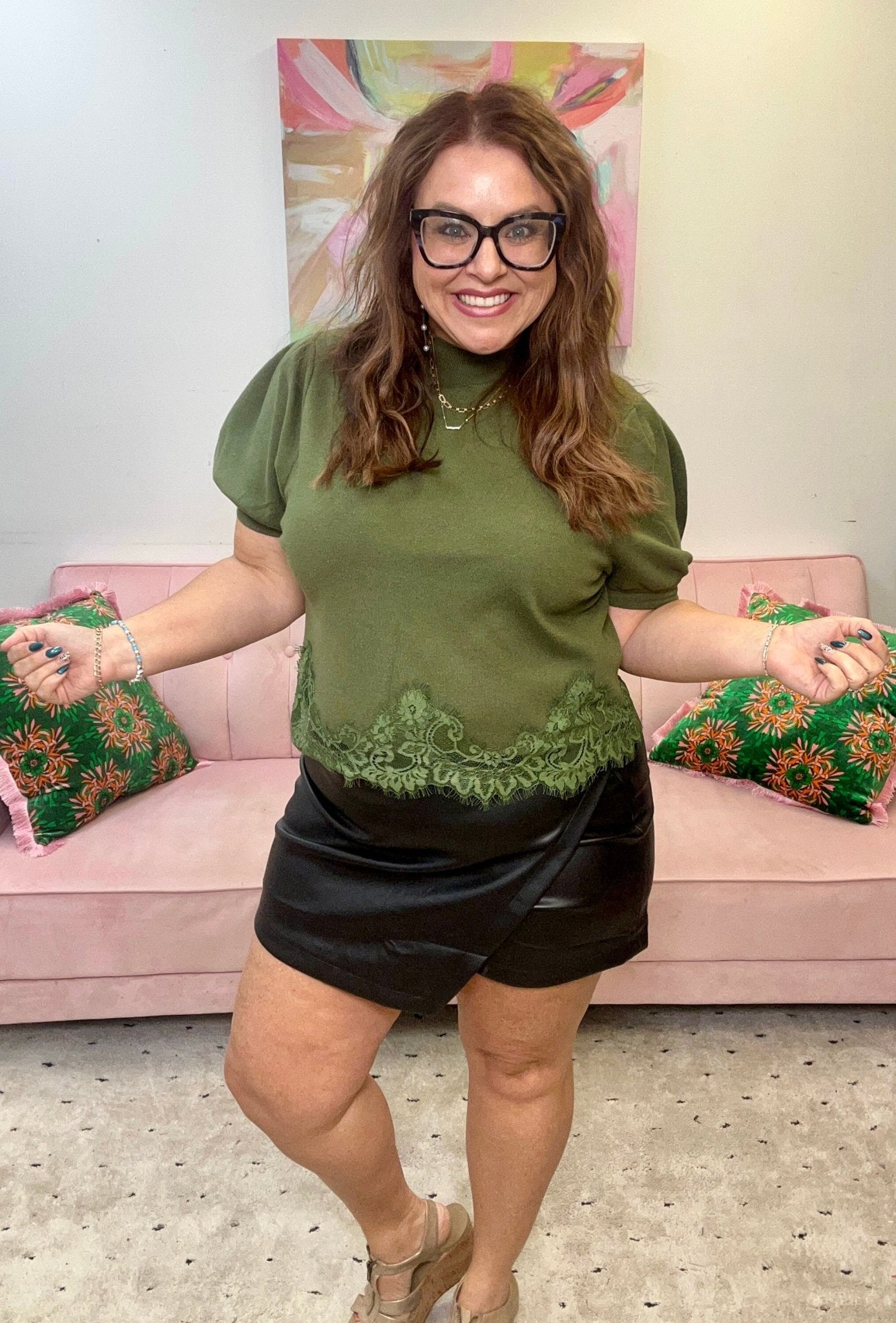 October Olive Top - Ballyhoo Boutique and Gift