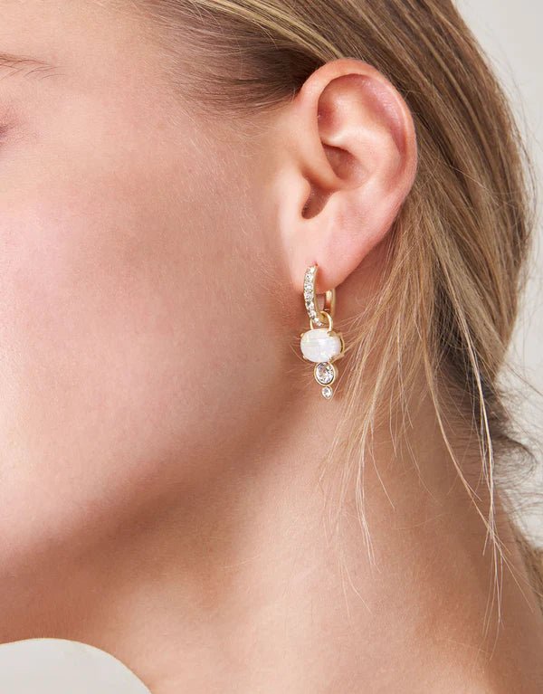 Opaline Drop Hoop Earrings - Ballyhoo Boutique and Gift