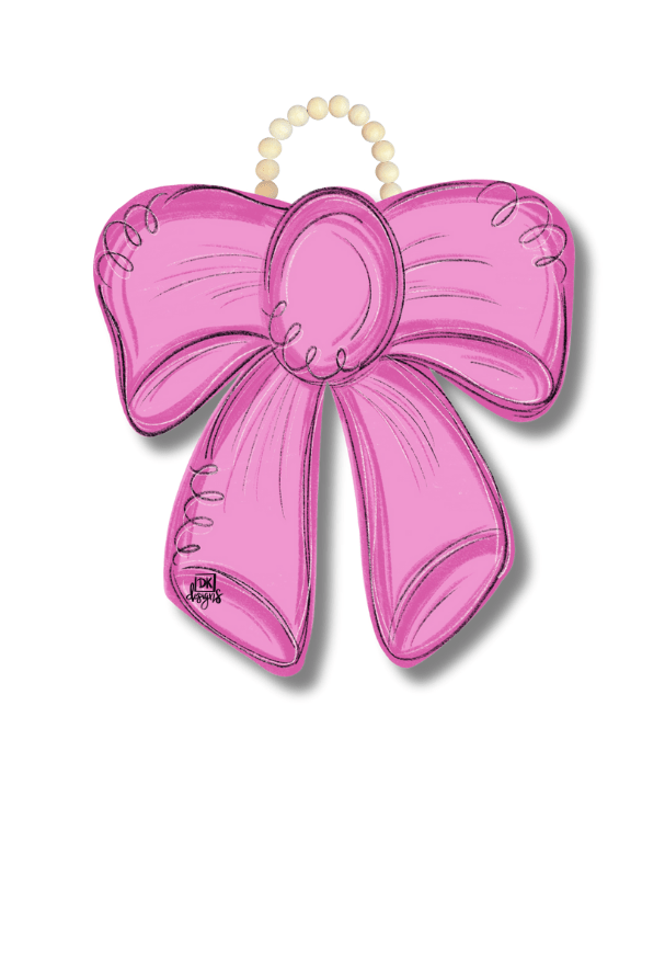 Pink Bow w/Baby Name Circle - Ballyhoo Boutique and Gift