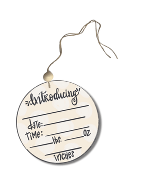 Pink Bow w/Baby Name Circle - Ballyhoo Boutique and Gift