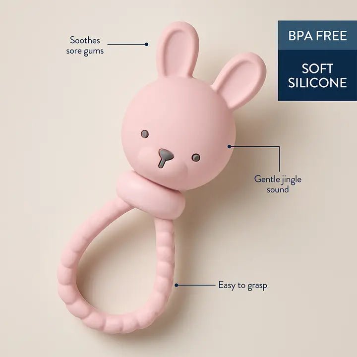 Pink Bunny Sweetie Rattle - Ballyhoo Boutique and Gift