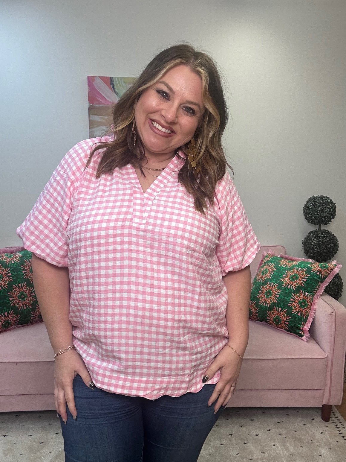 Pink Picnic Top - Ballyhoo Boutique and Gift