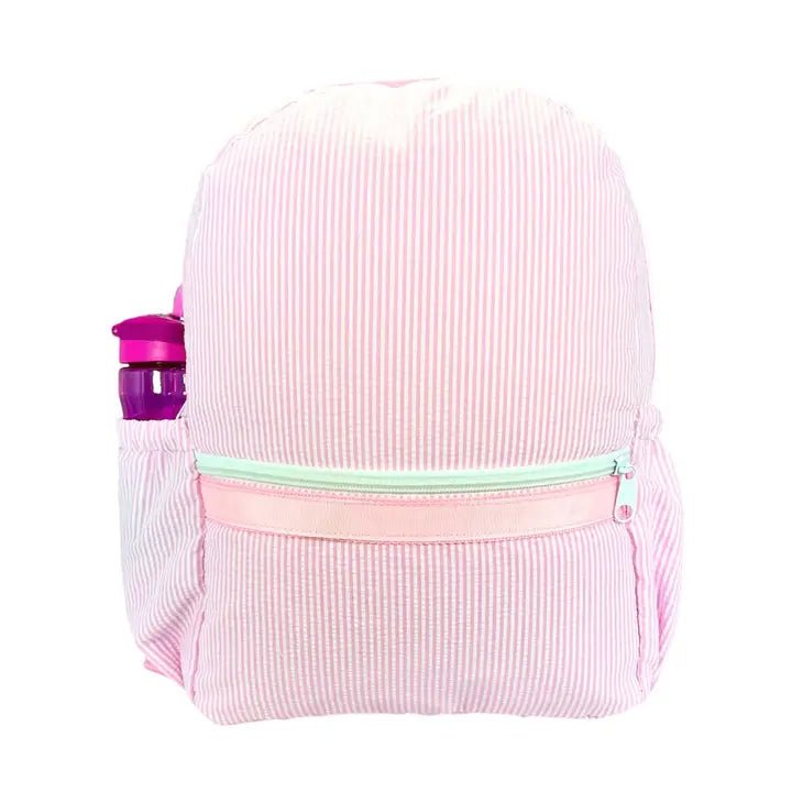 Pink Seersucker Backpacks - Ballyhoo Boutique and Gift