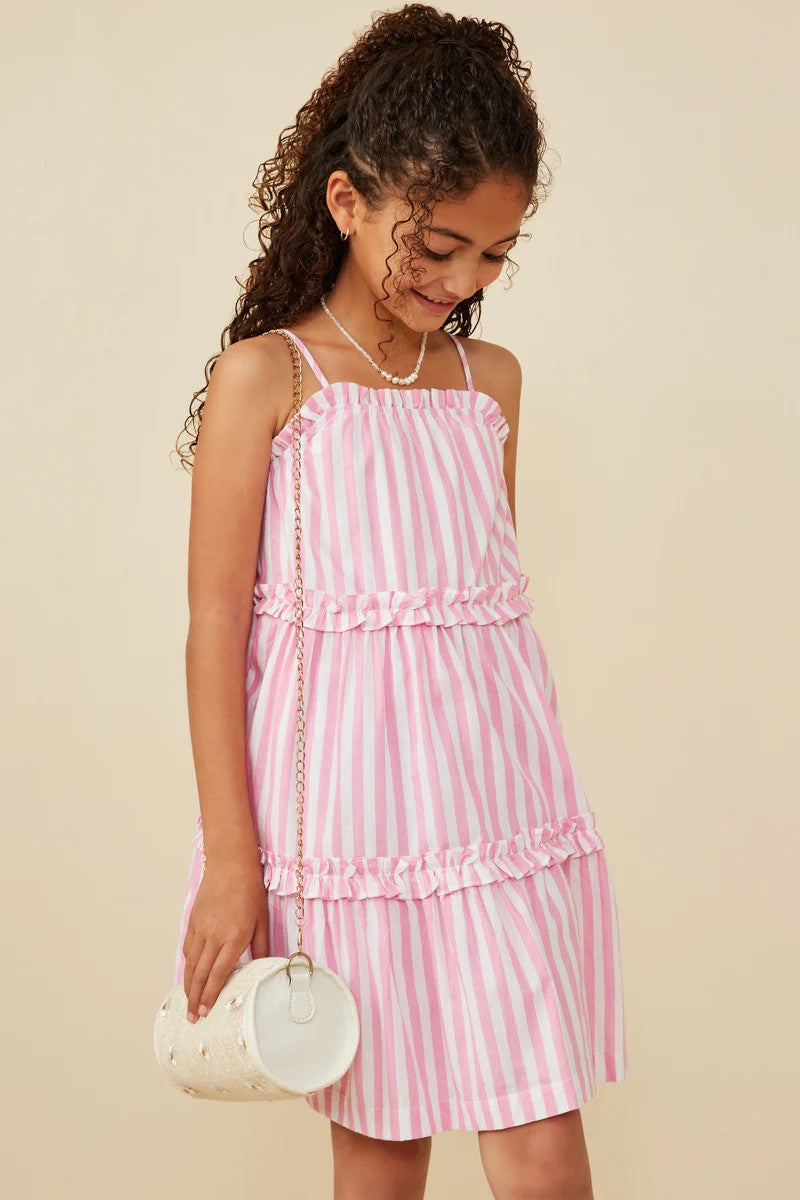 Girls Poplin Stripe Dress