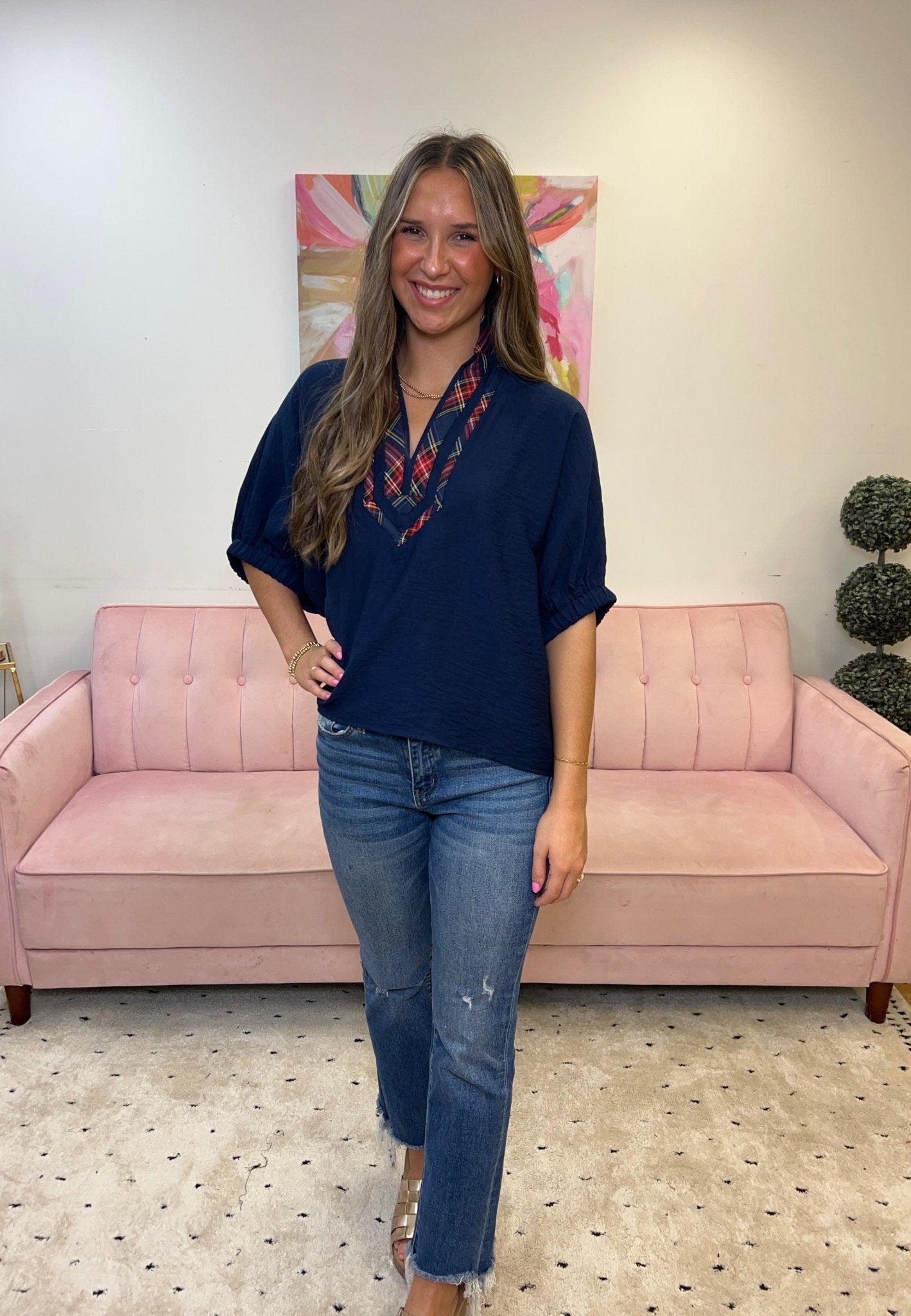 Plaid Perfection Top - Ballyhoo Boutique and Gift