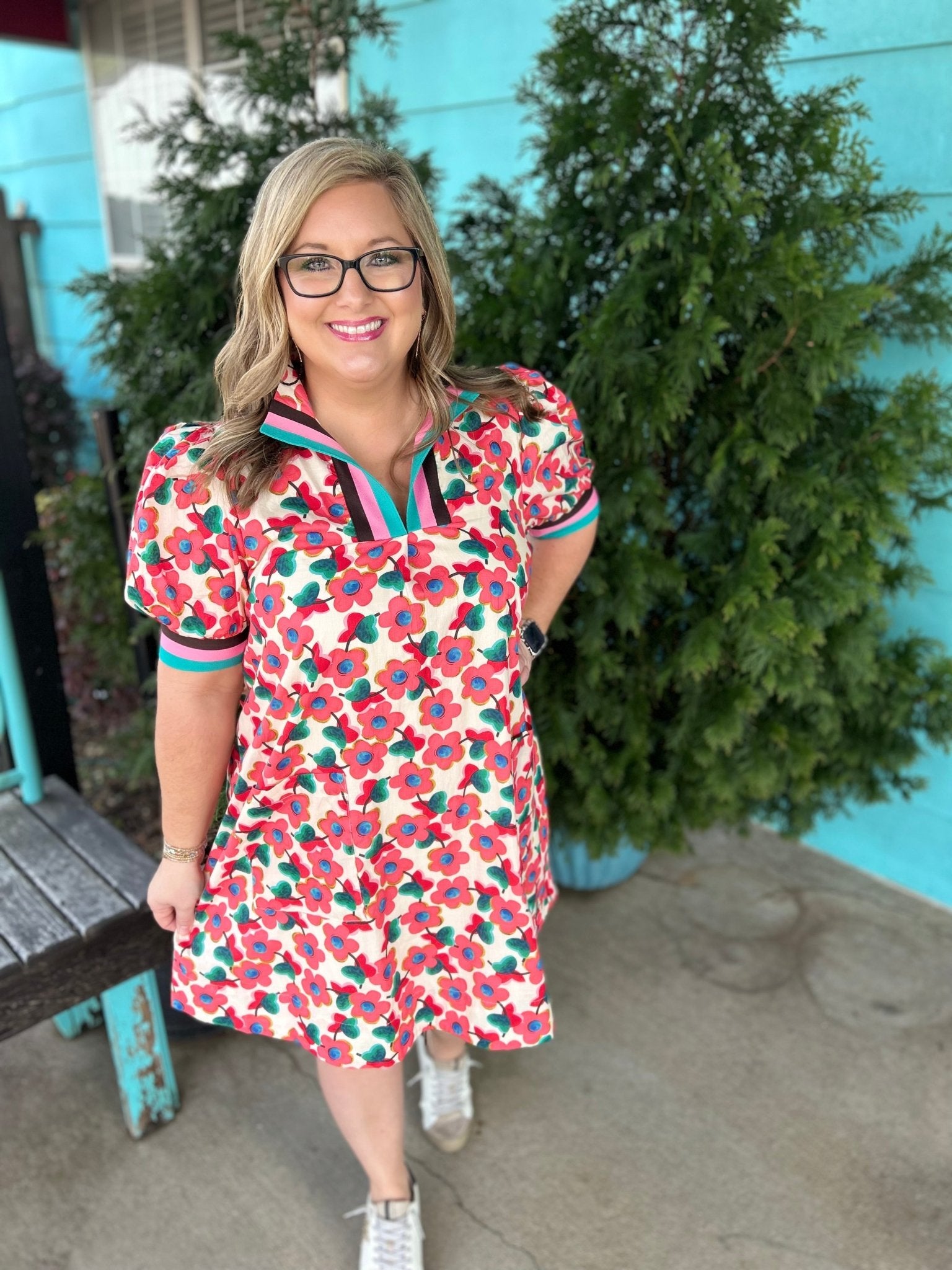 Poppy, Please! Striped Collar Dress - Ballyhoo Boutique and Gift