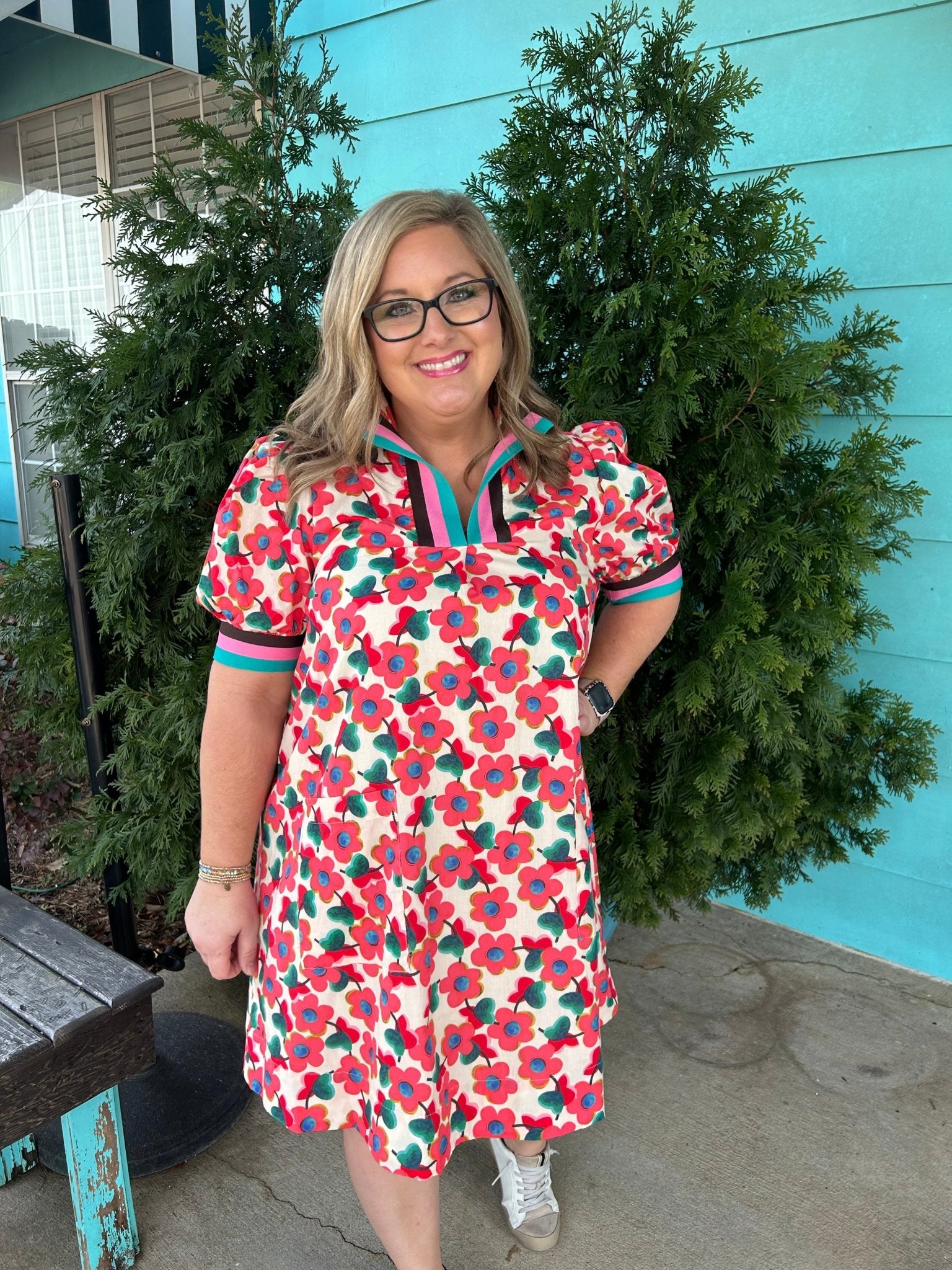 Poppy, Please! Striped Collar Dress - Ballyhoo Boutique and Gift