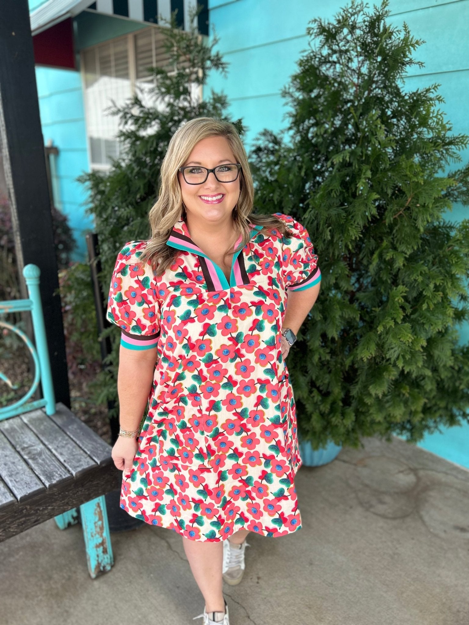 Poppy, Please! Striped Collar Dress - Ballyhoo Boutique and Gift