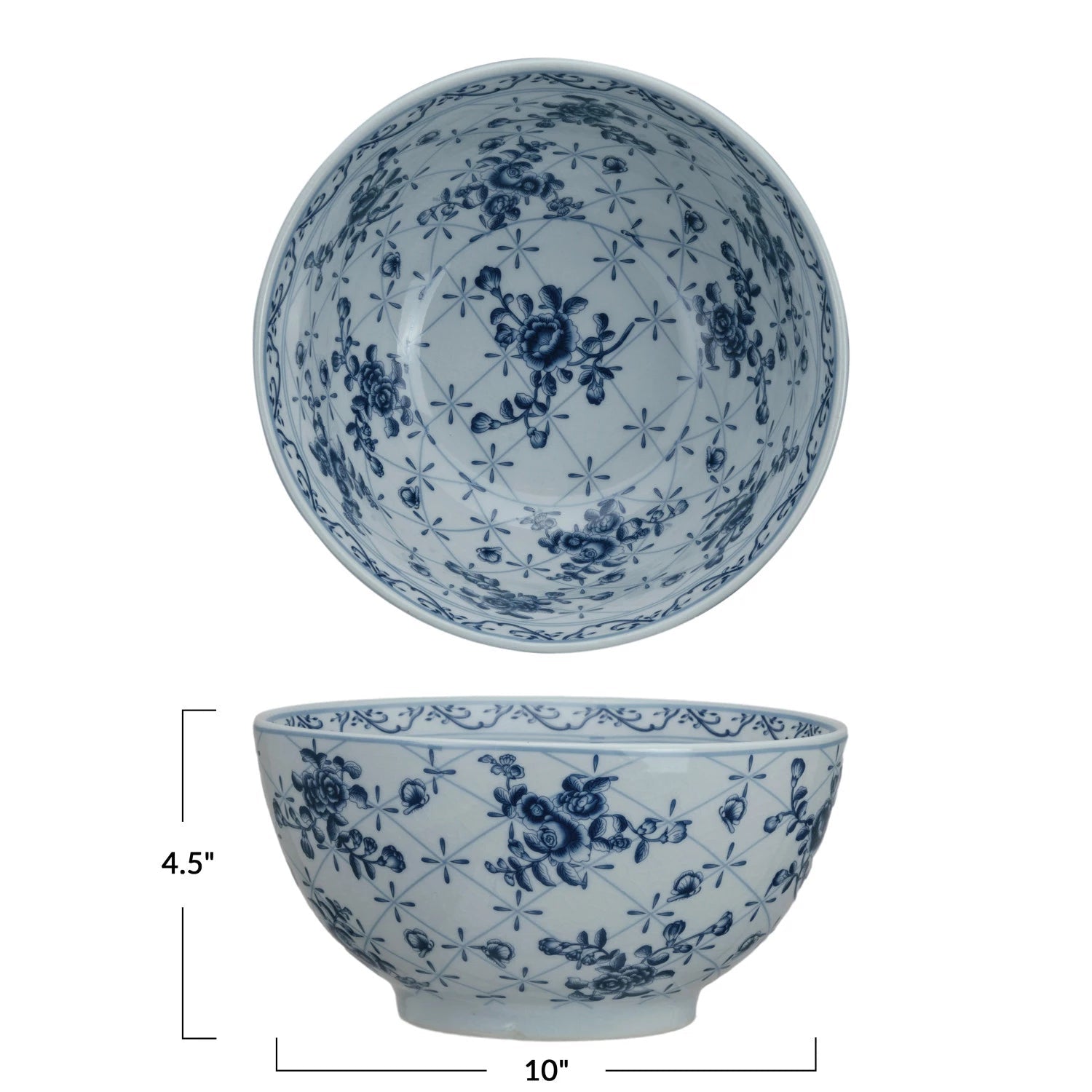 Porcelain Bowl w/Botanicals - Ballyhoo Boutique and Gift