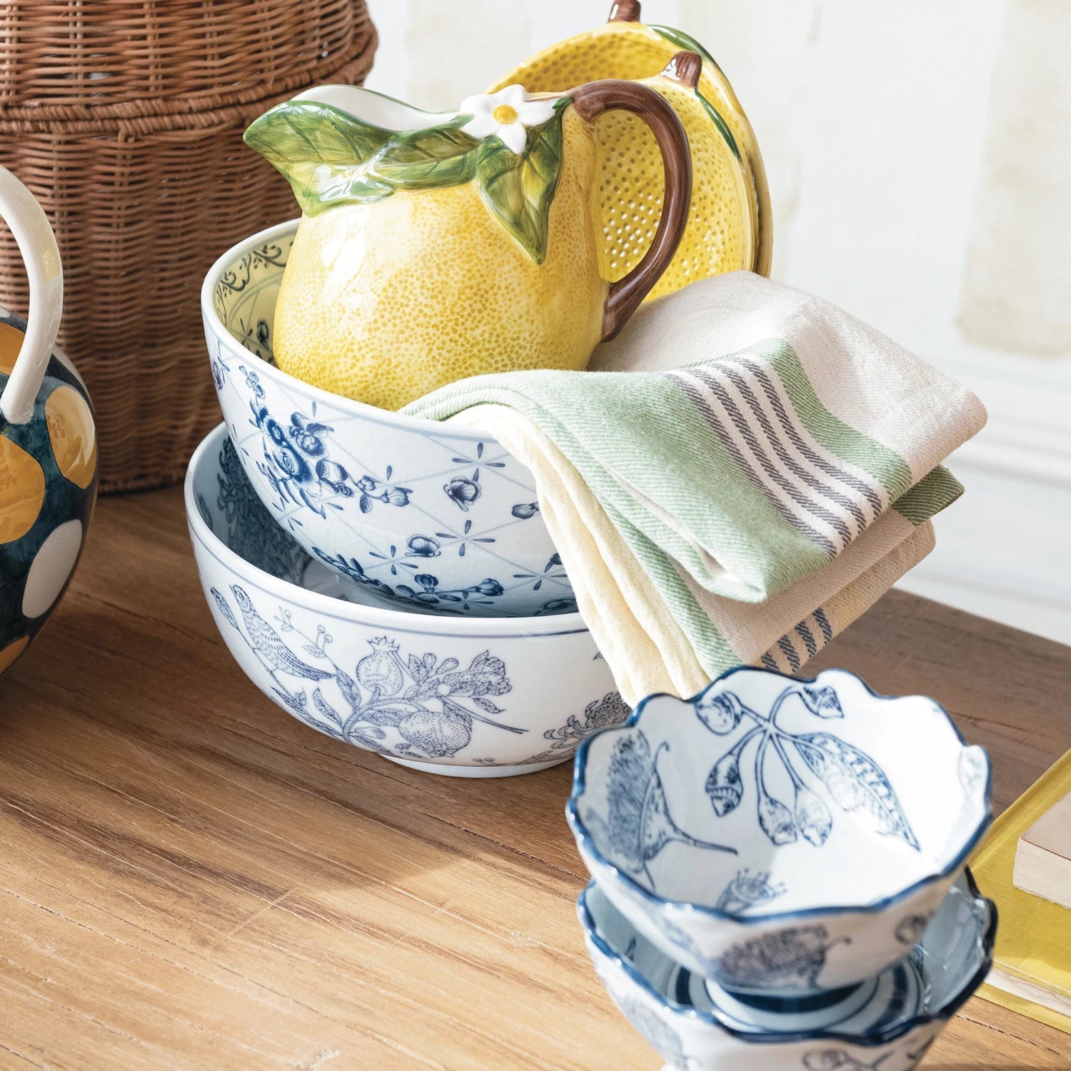 Porcelain Bowl w/Botanicals - Ballyhoo Boutique and Gift