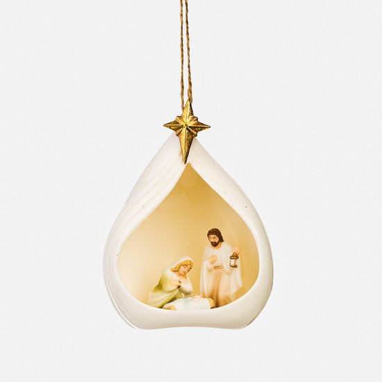Porcelain Nativity Ornament - Ballyhoo Boutique and Gift