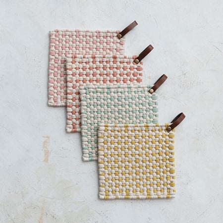 Pot Holder w/Leather Loop - Ballyhoo Boutique and Gift