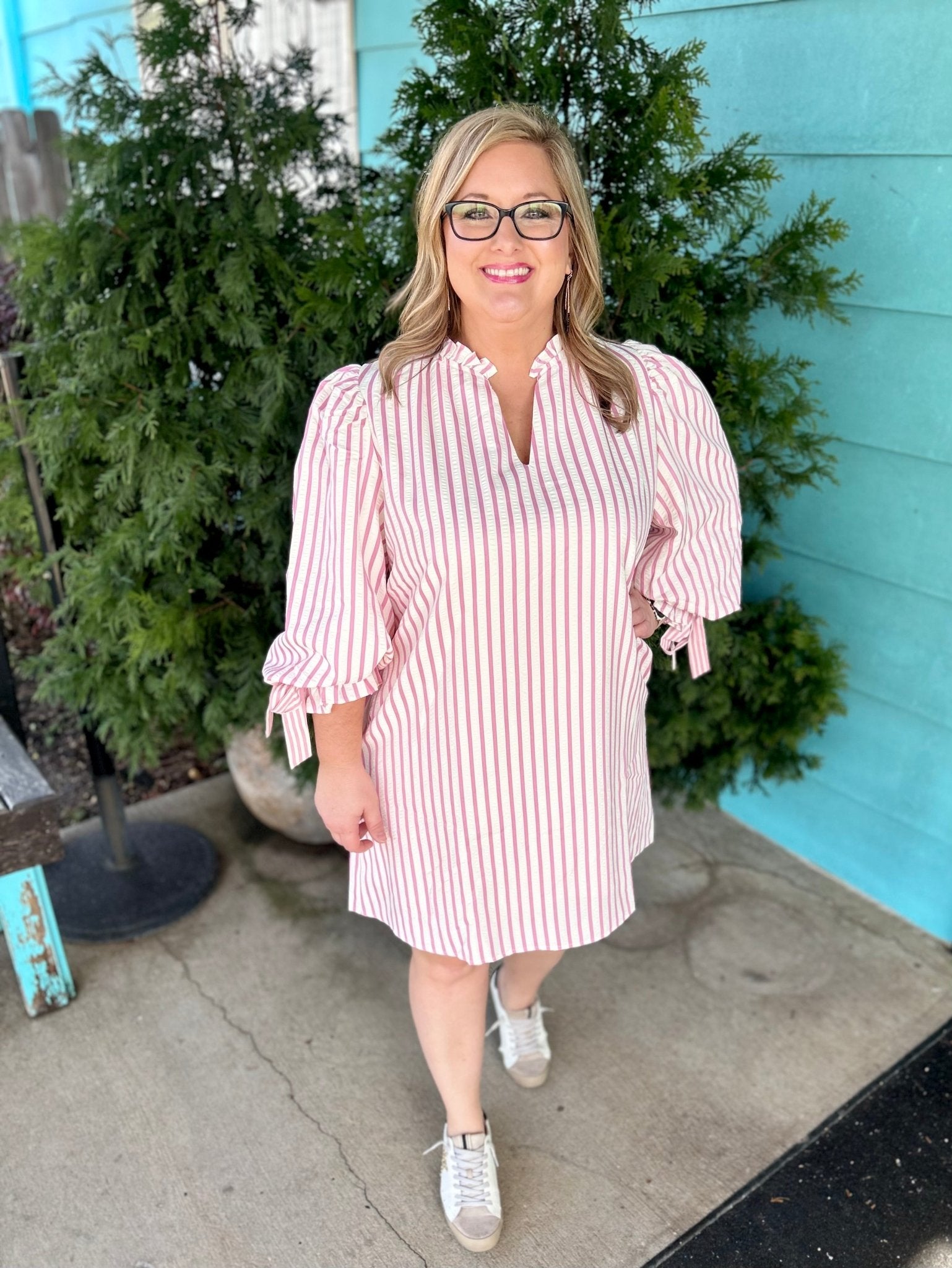 Preppy in Pink Seersucker Dress - Ballyhoo Boutique and Gift