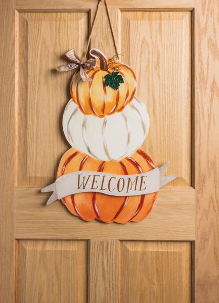 Pumpkin Stack Door Hanger - Ballyhoo Boutique and Gift