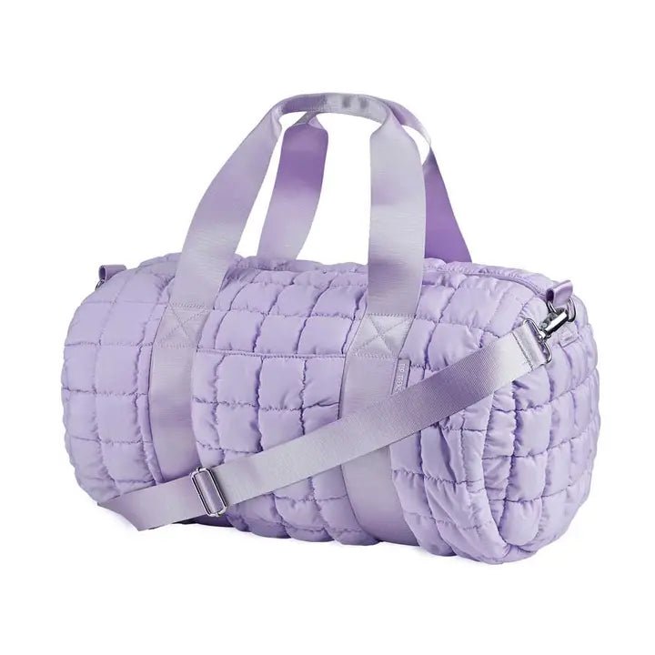 Purple Scrunchie Puffer Duffle Bag - Ballyhoo Boutique and Gift