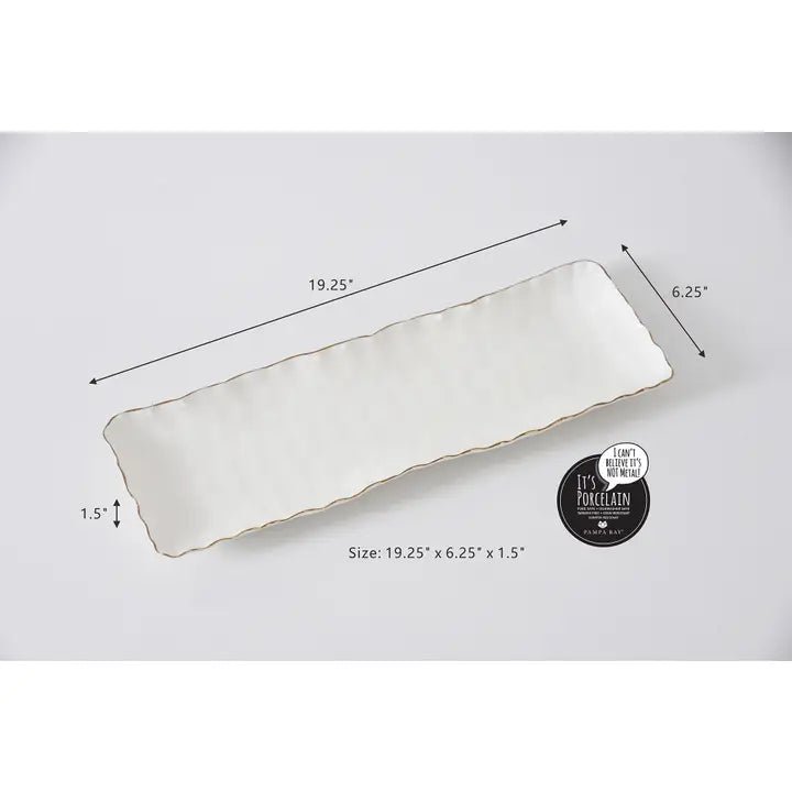 Rectangular Server w/ Gold Trim - Ballyhoo Boutique and Gift