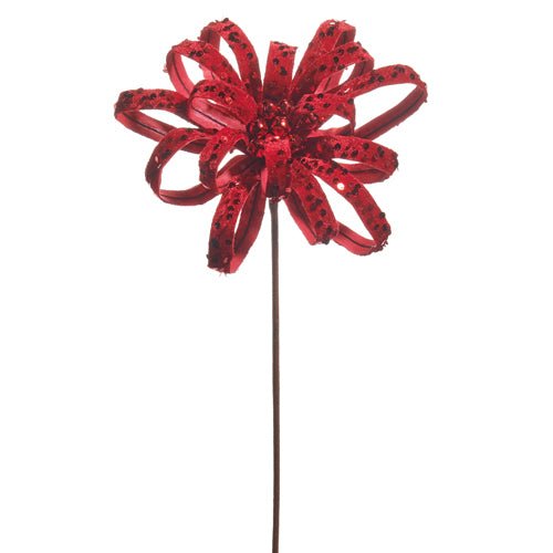 Red Glitter Bow Pick - Ballyhoo Boutique and Gift