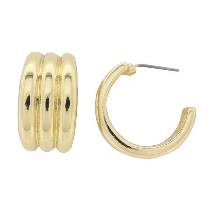Ridged Hoop Earring - Ballyhoo Boutique and Gift