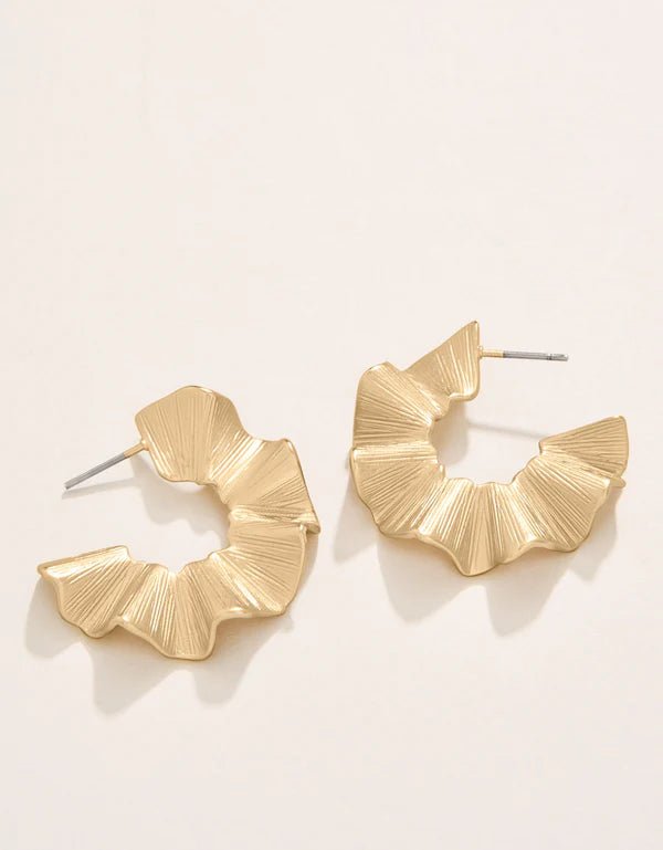 Ruffle Hoop Earrings - Ballyhoo Boutique and Gift