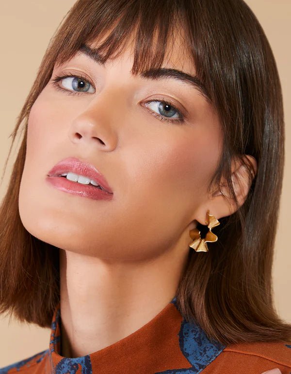 Ruffle Hoop Earrings - Ballyhoo Boutique and Gift