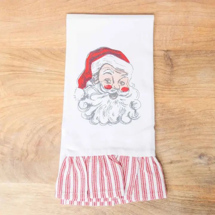 Santa Ruffle Hand Towel - Ballyhoo Boutique and Gift