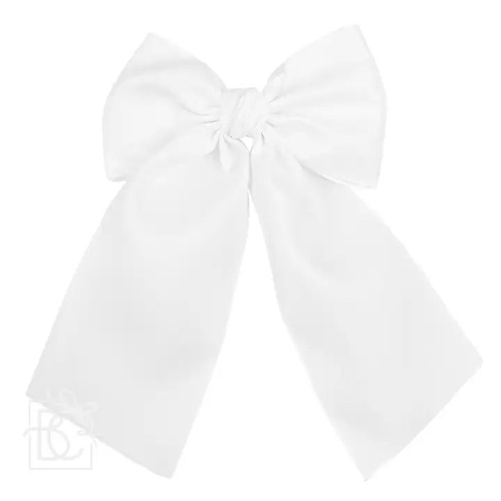 Satin Bow w/ Knot & Tails Alligator Clip - Ballyhoo Boutique and Gift