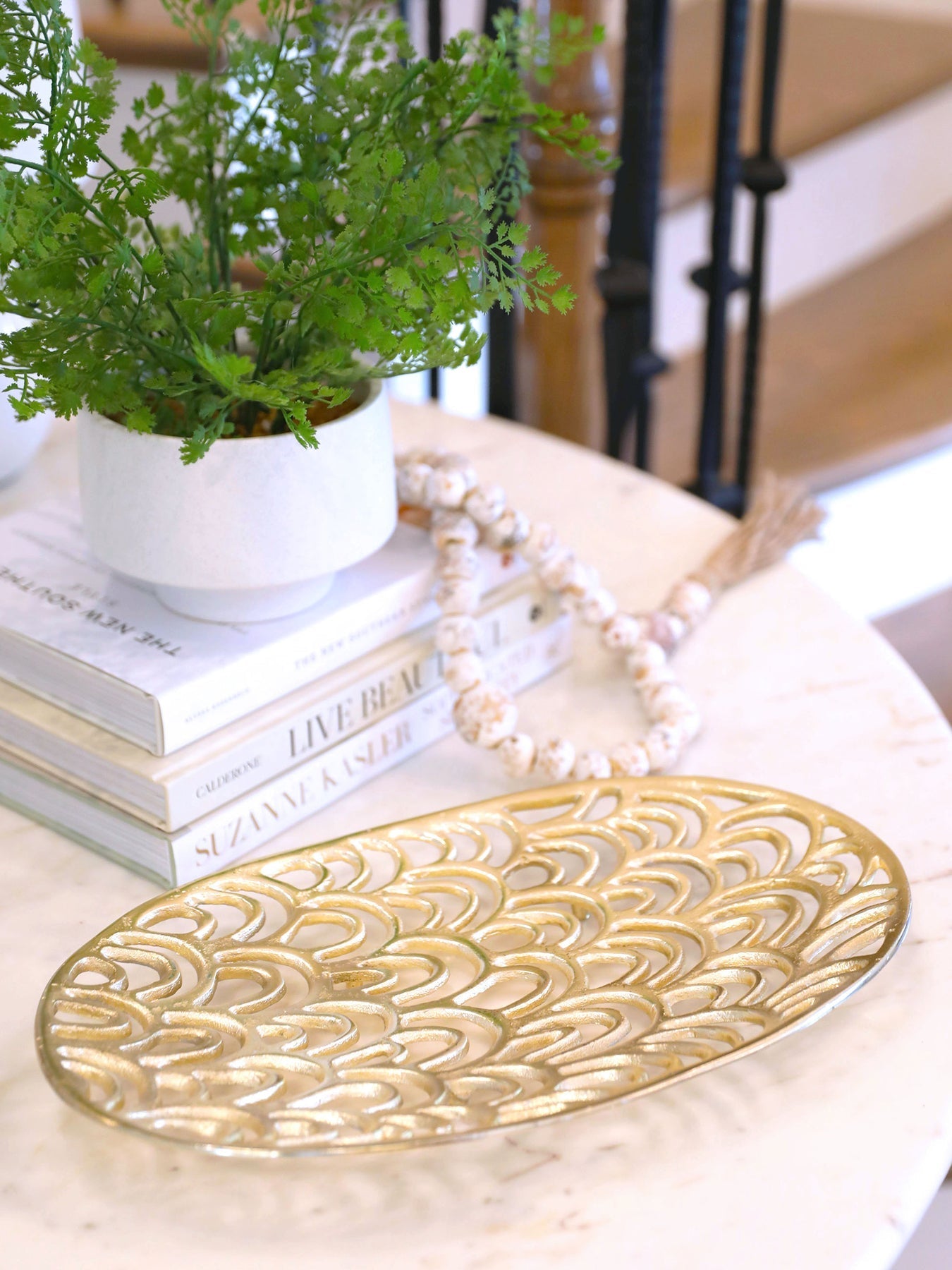 Scalloped Gold Tray - Ballyhoo Boutique and Gift