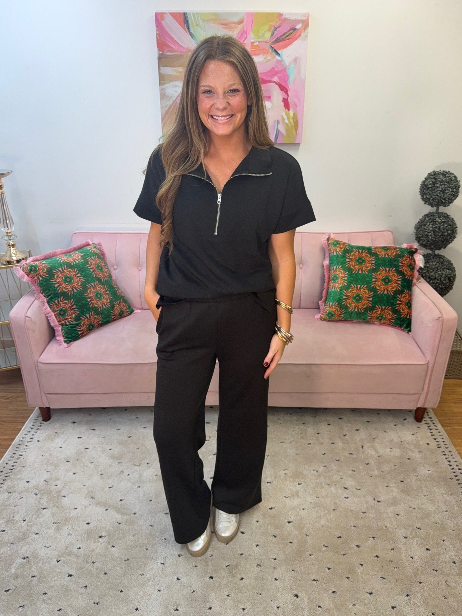 Scuba Half Zip Pant Set - Ballyhoo Boutique and Gift